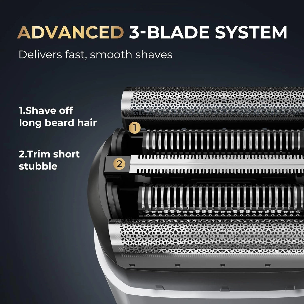 Electric Foil Shaver for Men - Mini Razor Face Shaving Black
