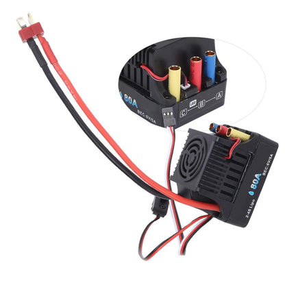 Durable Waterproof 80A Brushless ESC 6V/5A BEC Output For 1/8 Remote Control Car