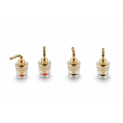 4X Banana Female to 2mm Pin Gold Plated Connector HIFI Cable Adapter Plug 4mm