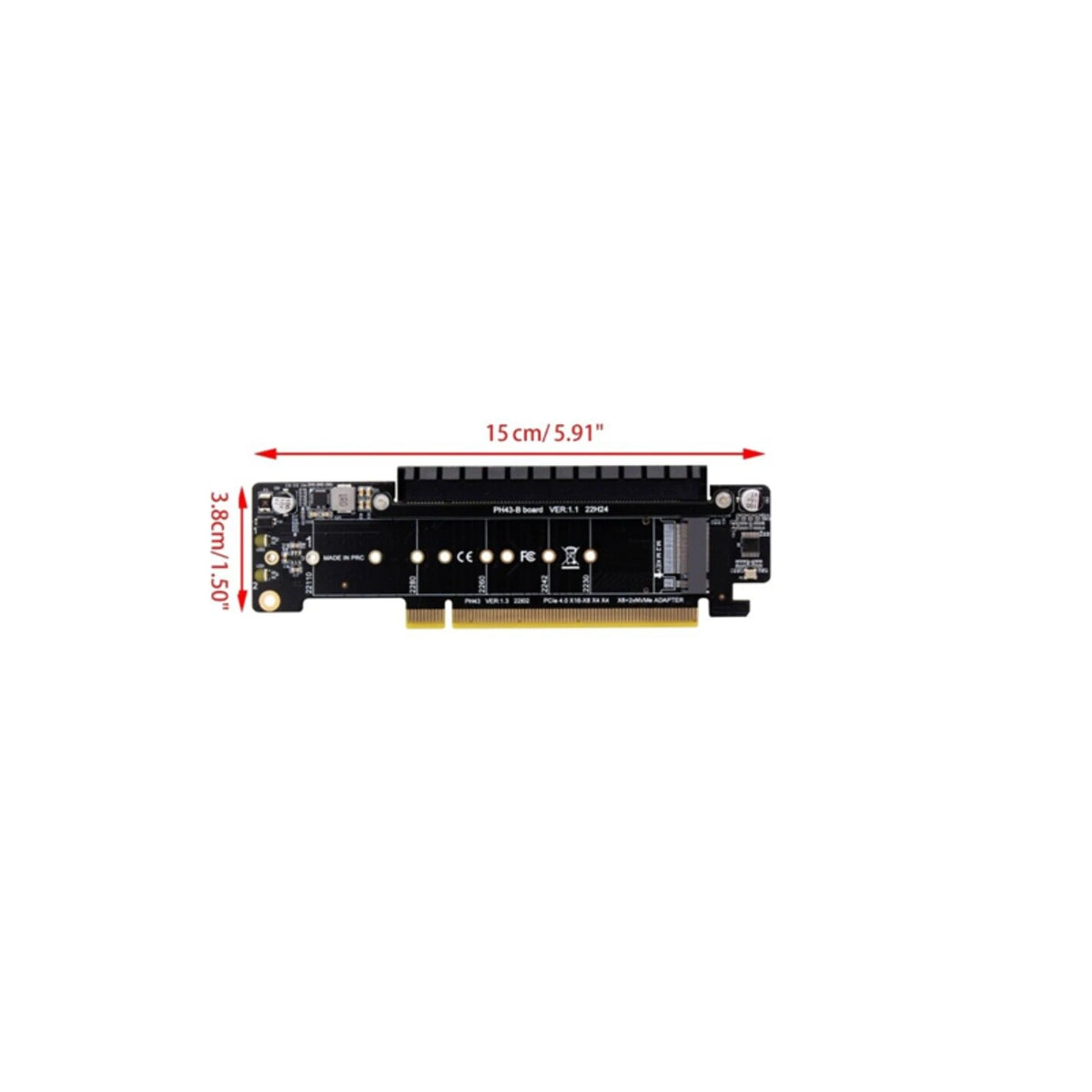 PCIE x16 to x8+x4+x4 Splitter Expansion Riser Card Ultra Quad VROC M.2 NVMe