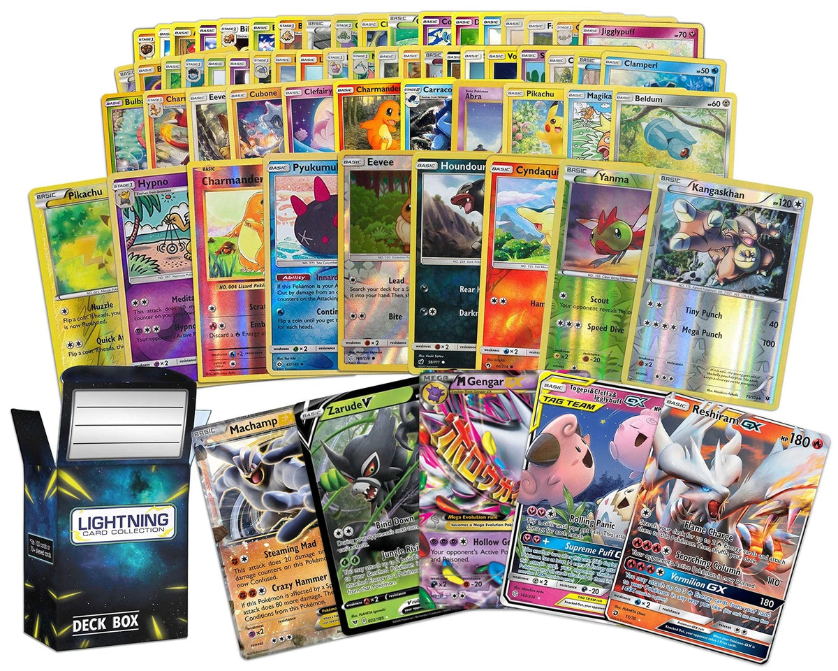 Pokémon 100 Pokemon Card Lot with Legendary Ultra Rare 0.4 cubic inches