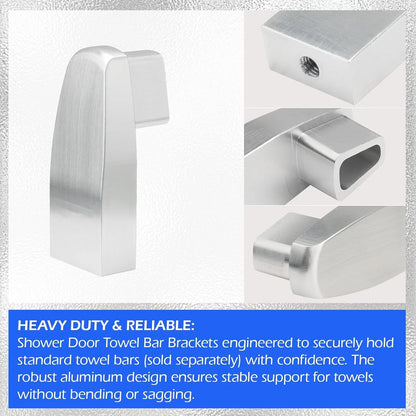 Aluminum Shower Door Towel Bar Brackets for Alumax/Basco Framed Silver