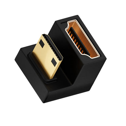 U Shape Mini HDMI to HDMI Adapter 8K Mini HDMI Male to 180° For Xbox 360