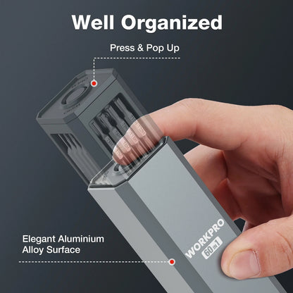 WORKPRO 60-in-1 Precision Screwdriver Set with Pop-up Magnetic Case, Grey