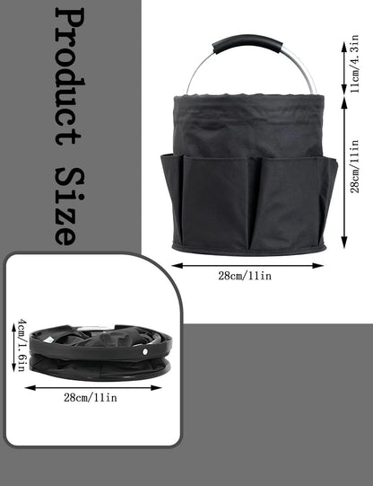 CIHTL Cleaning Caddy with Handle, for Supplies Organizer Bucket Black