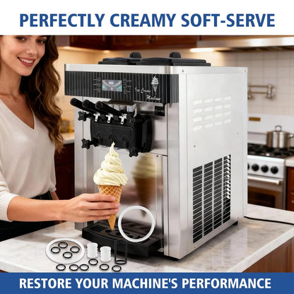 FixoTech Soft Serve Ice Cream Machine Parts, Standard, White and Black