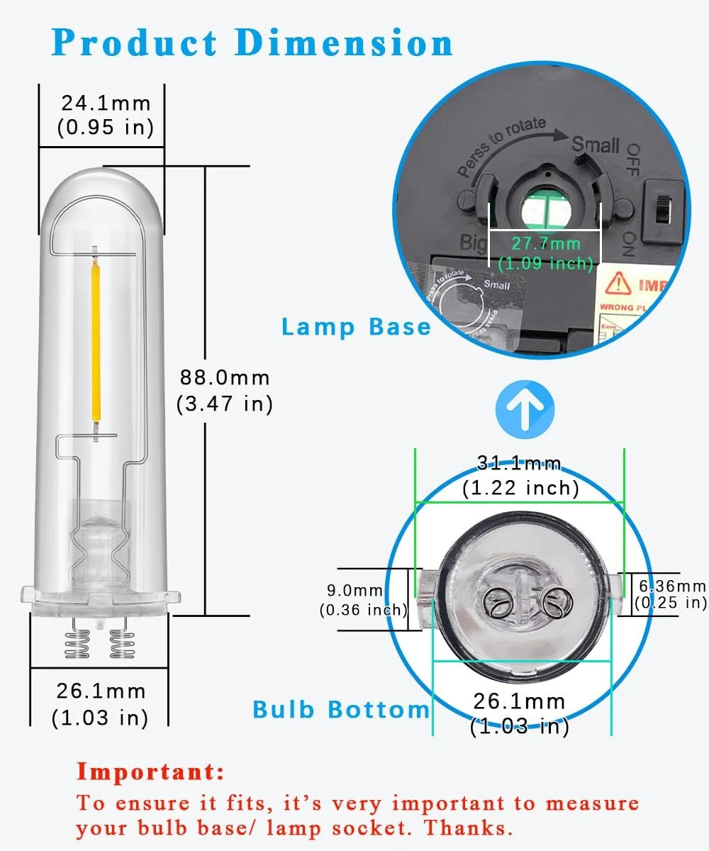 enwant Solar Light Bulbs Replacement Parts Outdoor, 3V Warm White 3000k
