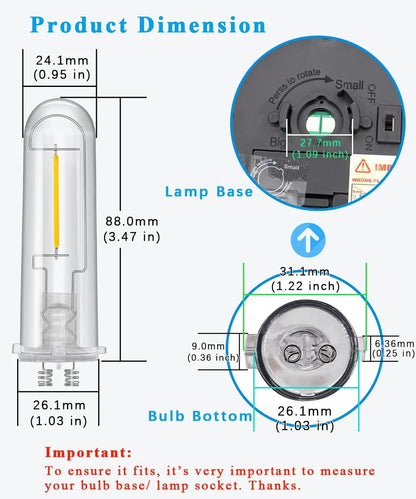 enwant Solar Light Bulbs Replacement Parts Outdoor, 3V Warm White 3000k