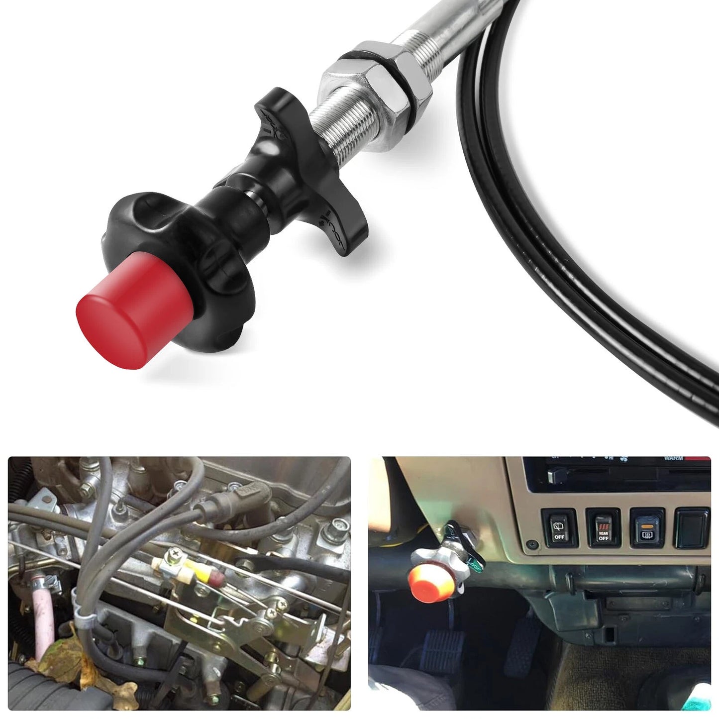 55204 Multi Purpose Control Cable ith 2 In. Black Knob, 10 Ft. Length Universal