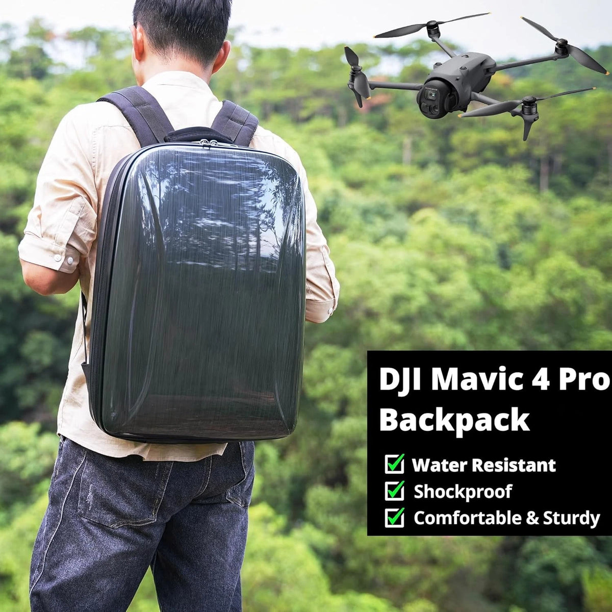 Mavic 4 Pro Case Backpack, Waterproof Travel Hard 4 Backpack