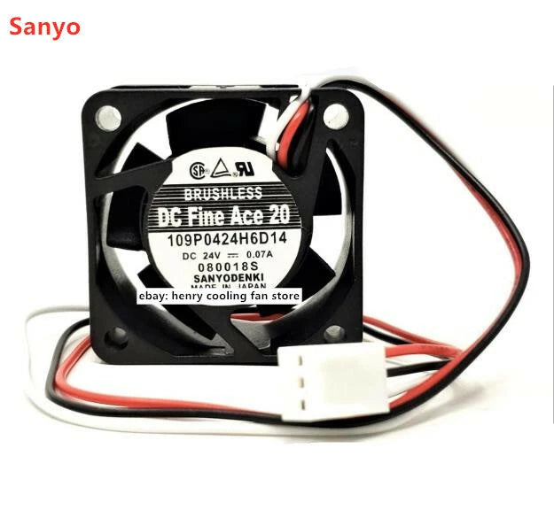 SANYO 109P0424H6D14 fan DC 24V 0.07A 40*40*20mm 3pin Fanuc system coooling fan