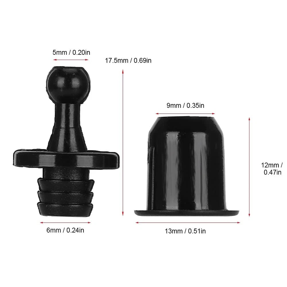 UtySty 12 Pairs Speaker Grill Guide Pegs Kit Snap Fastener Fixing Black