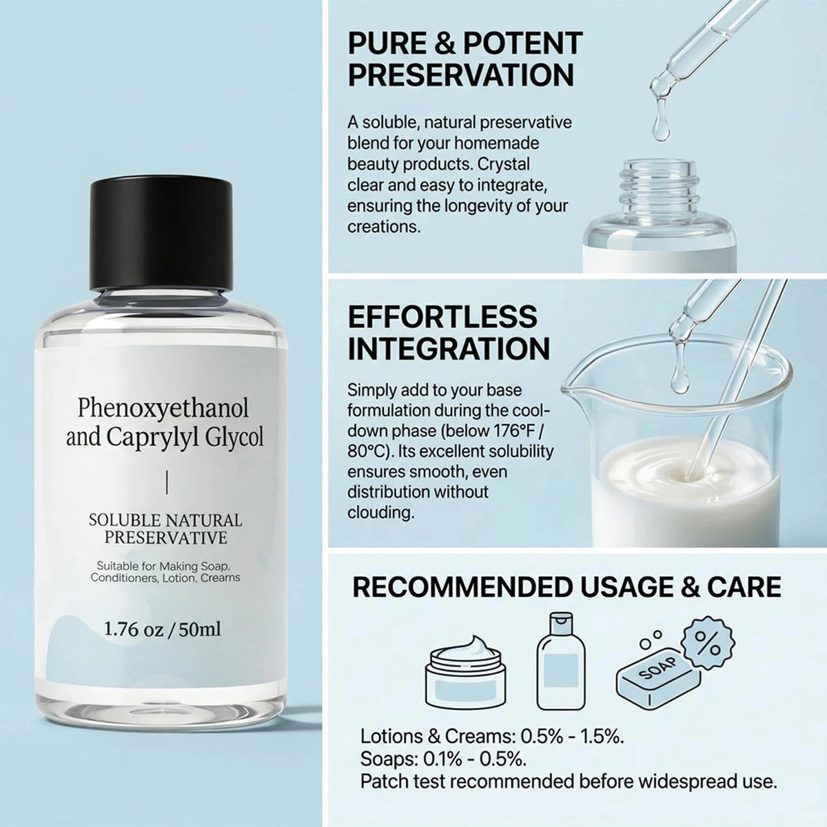 1.76oz Optiphen Preservative - Oil Soluble Natural Formula, Gentle on Skin,...