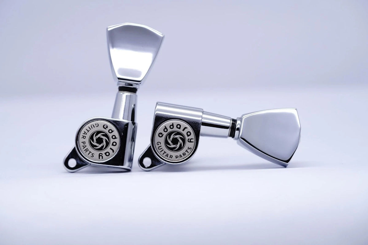 Eddaray Guitar Machine Heads (3R + 3L) - 1:15 Gear Ratio Sealed Tuning Chrome