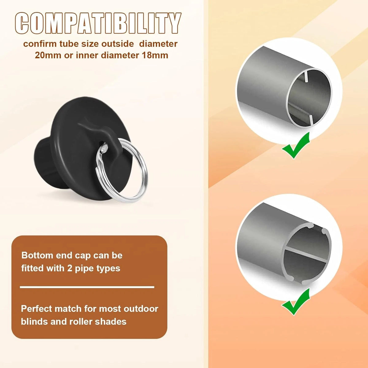 Coolaroo Replacement Parts Roller Shade Hardware Bungee Kit One Size, Black