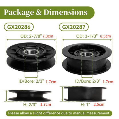 1Set V-Idler Pulley & Flat Idler Pulley For John Deere Lawn Mower Replace Parts
