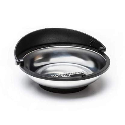 GEARWRENCH 6" Round Universal Magnetic Parts Tray - 6x6x1.75 inches, Black