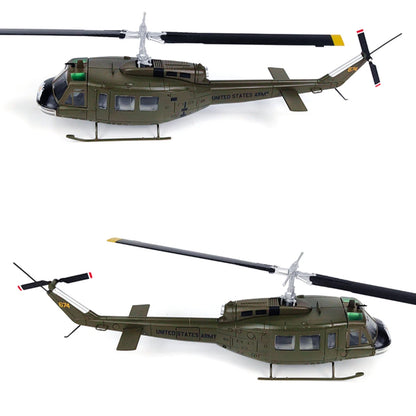 Authentic UH-1 Iroquois Helicopter Diecast Model 1:48 Scale Rotating Parts Gift