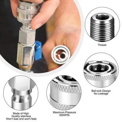 4pcs pressure washer adapter kit With a maximum working pressure of 5000 PSI
