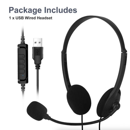 USB Headphone With Flexible Microphone Boom For Customer Service Job Call Center