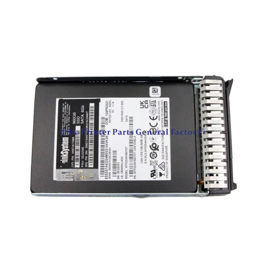Compatible For ThinkSystem 02JG545 4XB7A17089 2.5" 960GB SATA 6Gb Hot Swap SSD