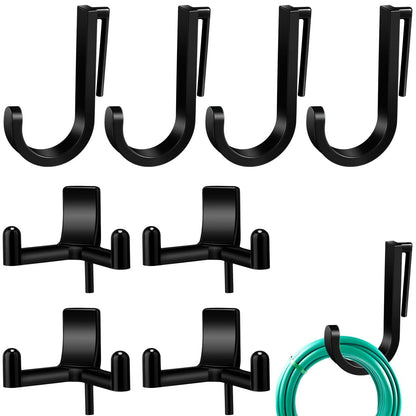 Qiyaz 8 Pcs J/V Shed Storage Hooks, Accessories, Compatible with Black