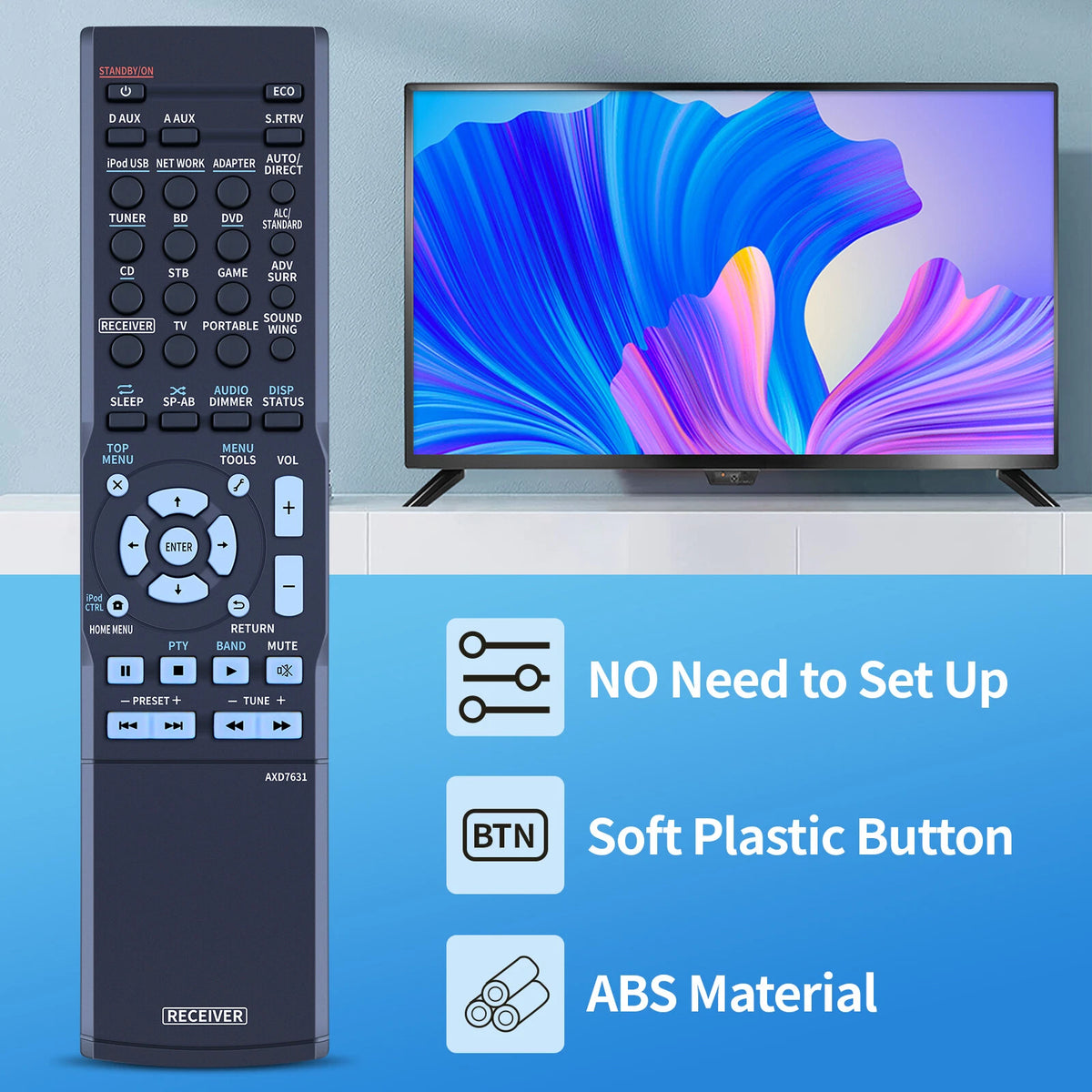 AXD7631 Remote Control For Pioneer AV Receiver VSX-S300-K VSX-S300 VSX-S300-S