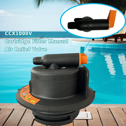 DEF CCX1000V Cartridge Filter Manual Air Relief Valve Replacement for Black