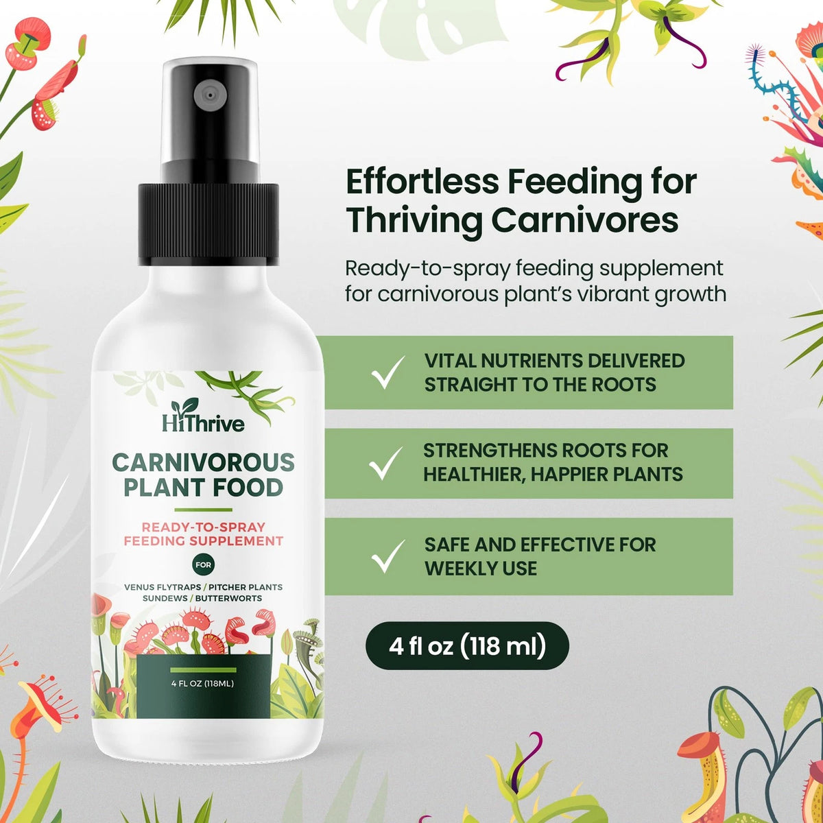4oz Carnivorous Plant Food Spray & Venus Fly Trap - Up to 600 Sprays,...