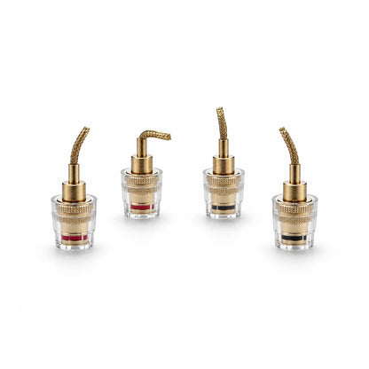4X Banana Female to 2mm Pin Gold Plated Connector HIFI Cable Adapter Plug 4mm