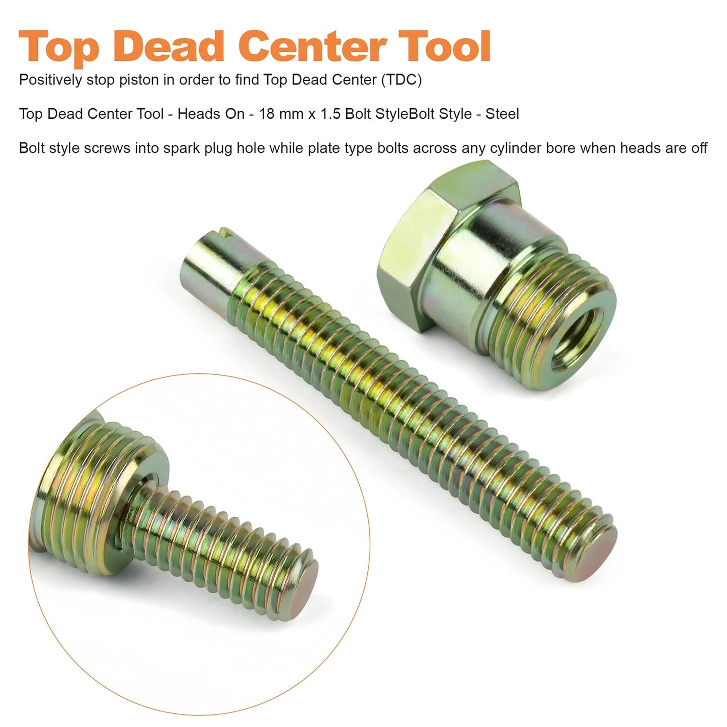 Top Dead Center Stop 4792 ,18 mm x 1.5 Bolt Style, Heads On