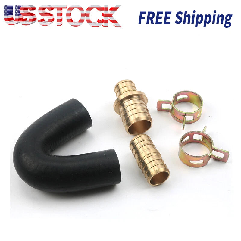 Brass Fittings - 5/8" x 3/4" hose Heater Core Repair Bypass Kit