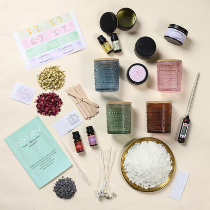 DARJEN Candle Making Kits for Adults - 2.5LB, Amber+Pink+Blue+Green