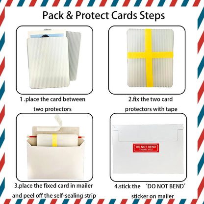 50Set Trading Card Shipping Supplies Kit, 100pcs 4.5 x 6.5 inches, white