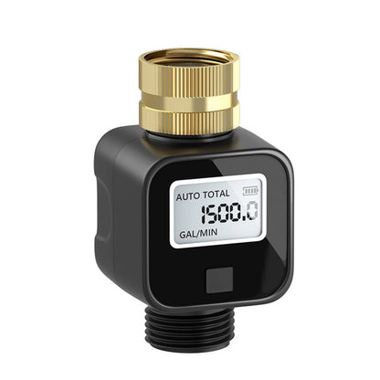 Water Flow Meter Digital 3/4 GHT For Outdoor Hose 99999L Total Flow LCD Screen