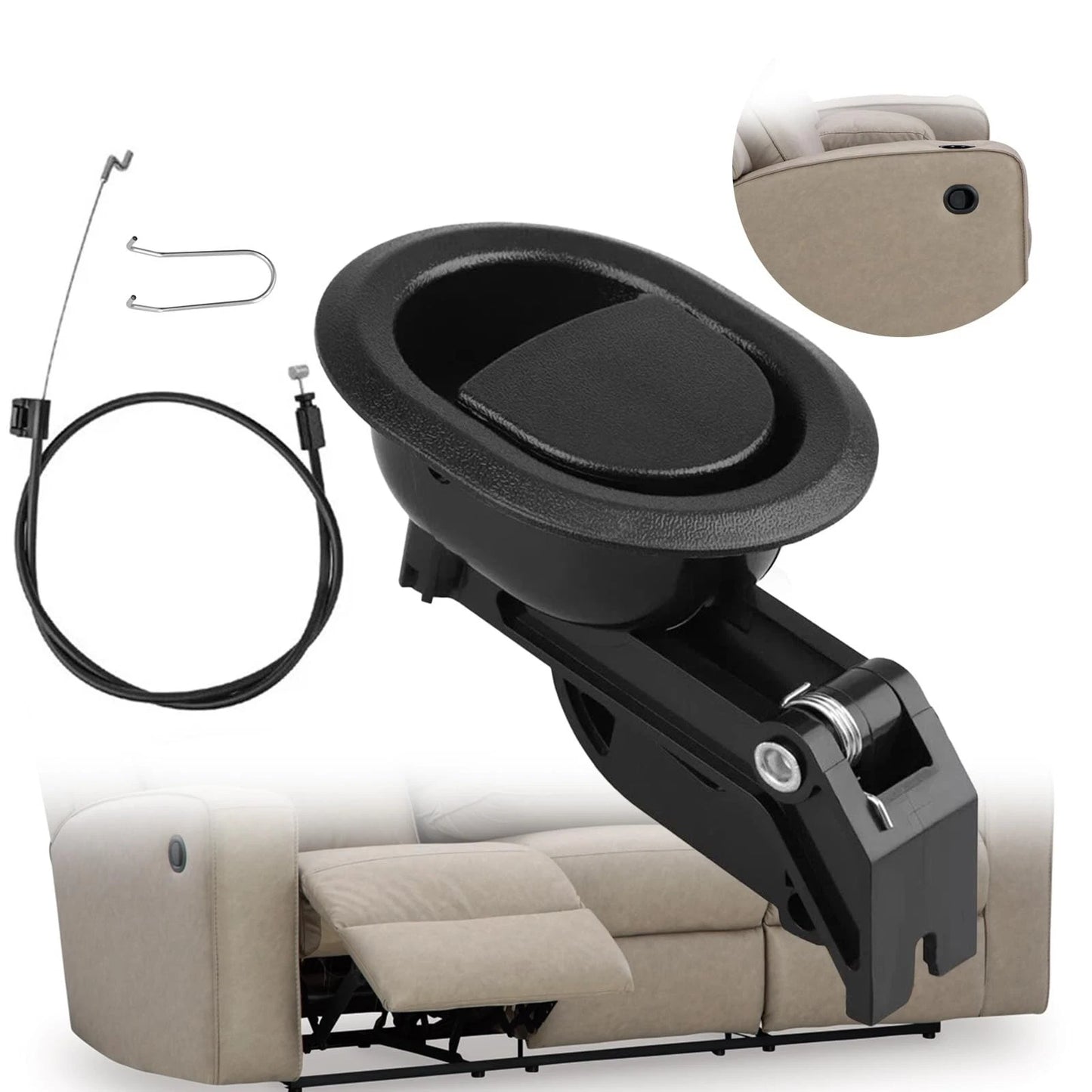 Podoy Recliner Pull Handle Replacement 31D x 3W x 3.5H Inch, Black