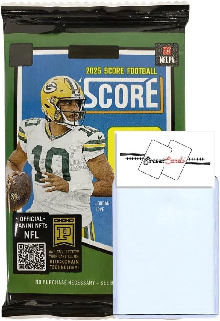 2025 Score Football Pack with 12+ Trading Cards + 3.5 x 5 x 0.1 inches