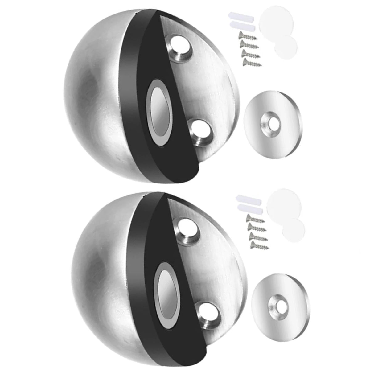 2Pcs Stainless Steel Magnetic Suction Anti-collision Semi-circle Door Stopper qr