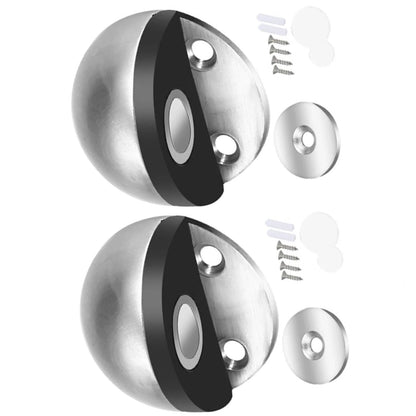 2Pcs Stainless Steel Magnetic Suction Anti-collision Semi-circle Door Stopper qr
