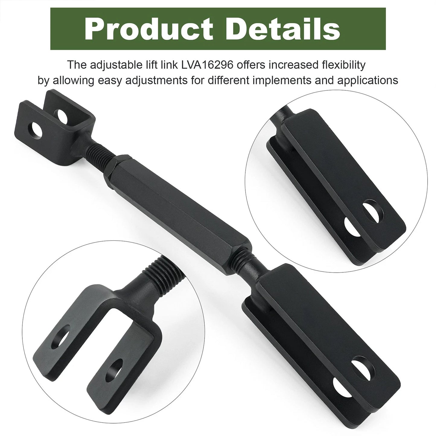 Three Point Hitch Adjustable Lift Link LVA16296 For John Deere 1023E 1025R 1026R