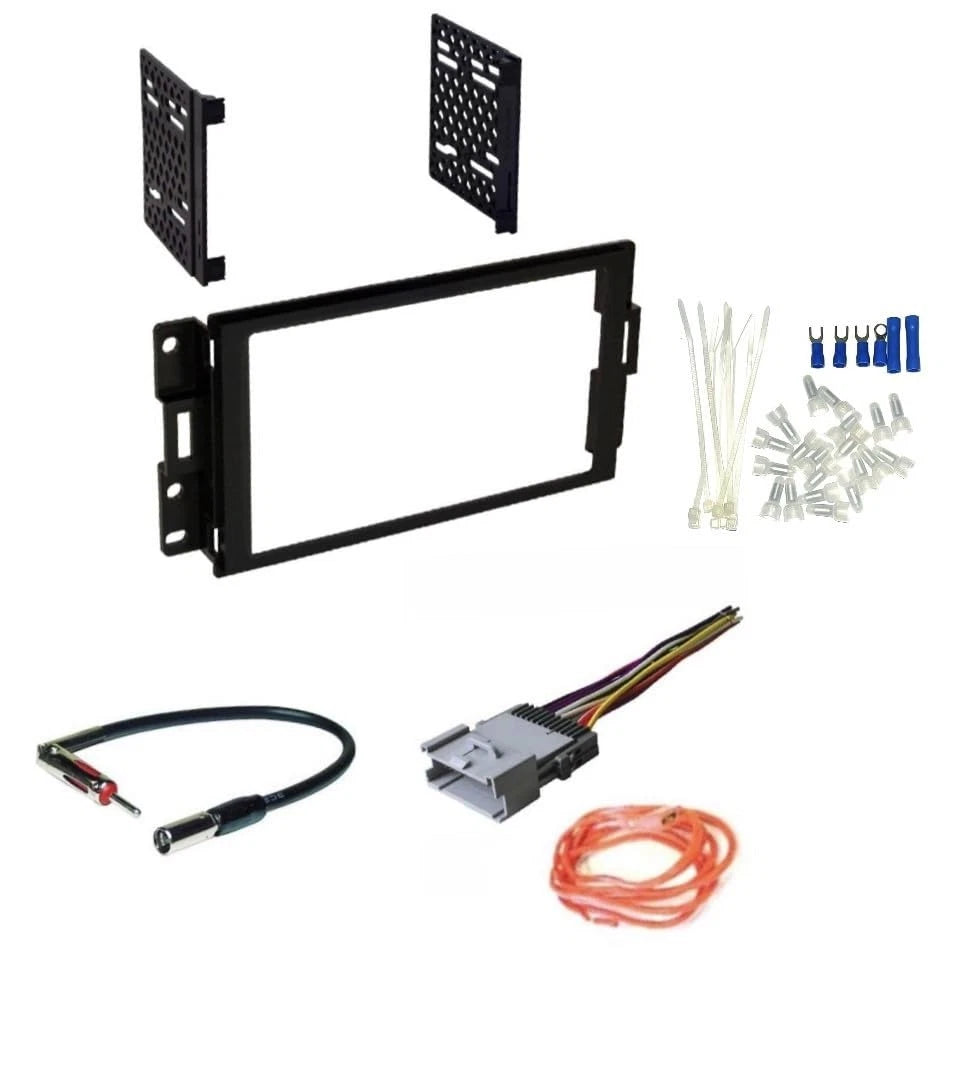 Double Din Car Stereo Radio Dash Install Kit, Wire Harness, Antenna Adapter,...