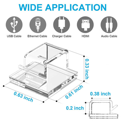 100 PCS Cable Clips, Upgraded Adhesive Cord Clips for Wires on Small, Clear