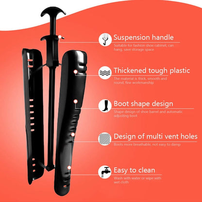 OHOH Boot Tree Shaft Shoe Shapers for Knee High Tall X-Large, 2 Pair Black