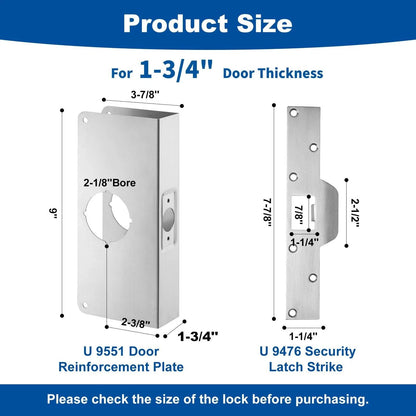 U 9551 Stainless Steel Lock and Door Reinforcement Finish