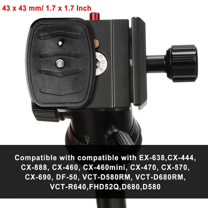 Weewooday 2 Pieces 43mm Tripod Mounting 43 x 43 mm/ 1.7 x Inch, Black