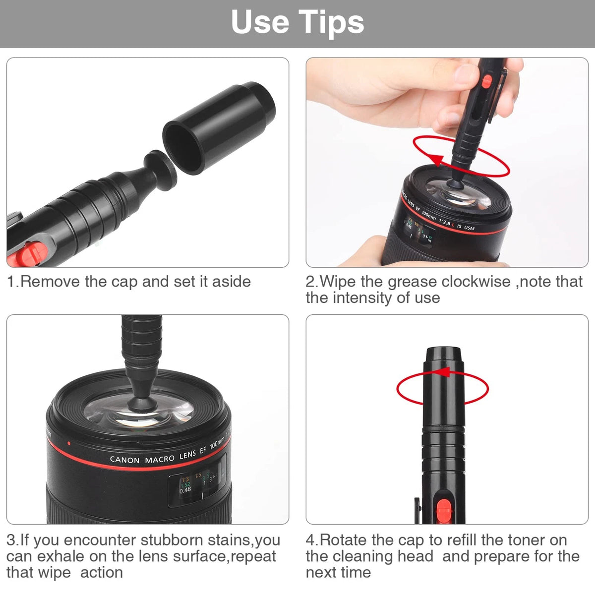14-in-1 Camera Lens Cleaning Kit - Mirrorless & DSLR Sensor 14 IN 1, Black