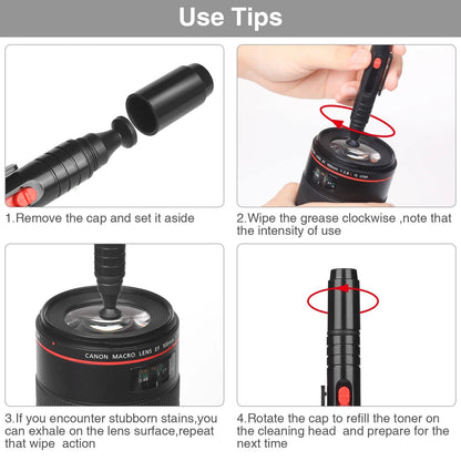 14-in-1 Camera Lens Cleaning Kit - Mirrorless & DSLR Sensor 14 IN 1, Black