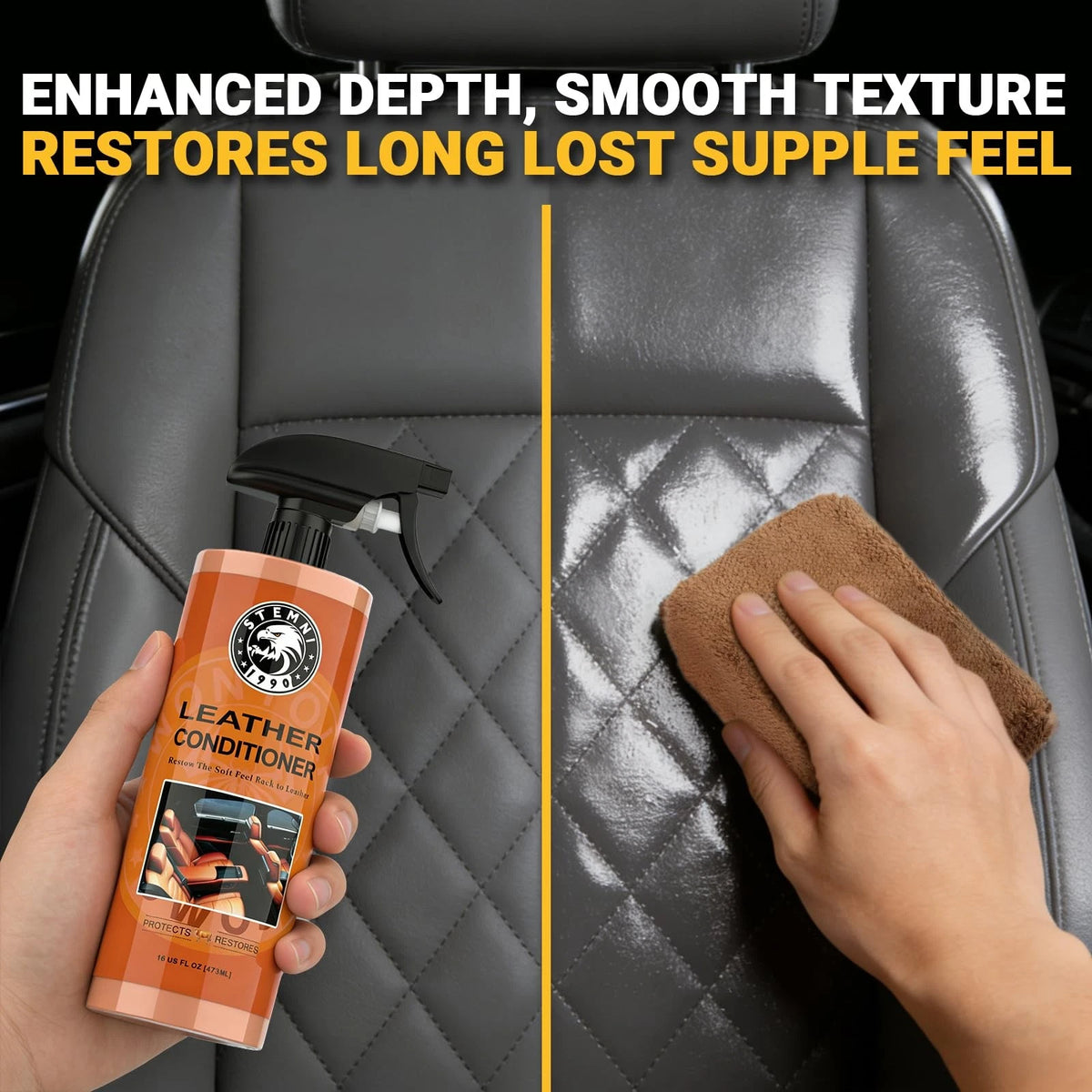 Car Leather Cleaner and Conditioner Kit, Care Cleaning Kit with Brown
