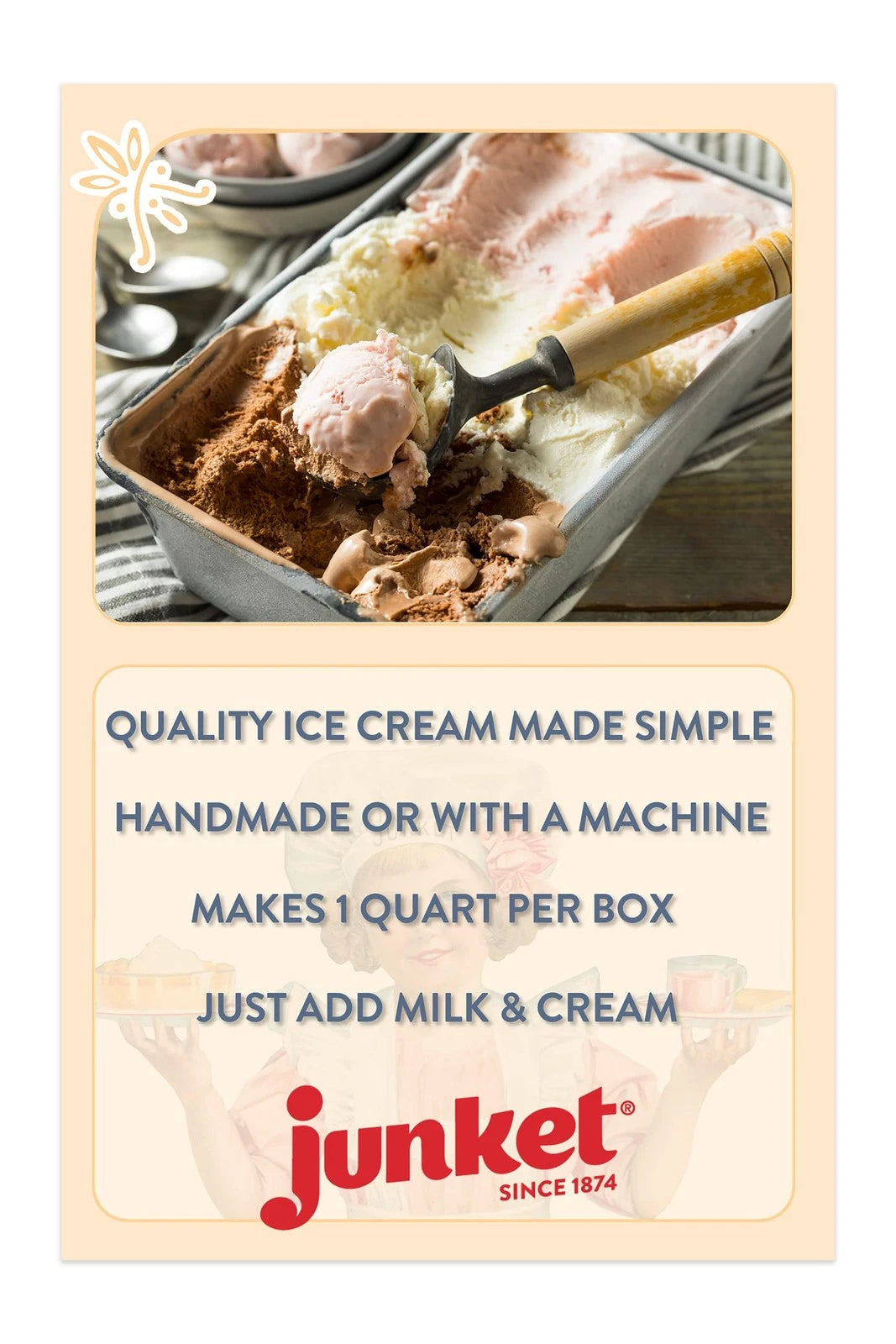 Junket Strawberry Ice Cream Mix: Makes 2 Quarts Old 4.0 Ounce (Pack of 2)