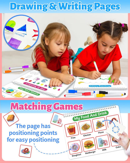 Benresive Busy Book for Toddlers 3-5, Montessori Preschool Medium, Blue